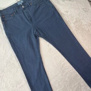 Jack Spade Warren Street Men's Pants Blue Cotton Canvas Button Fly Straight 36